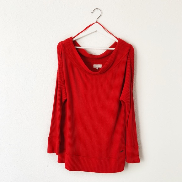 Lucky Brand Red Waffle Knit Thermal Top XL - Picture 7 of 9